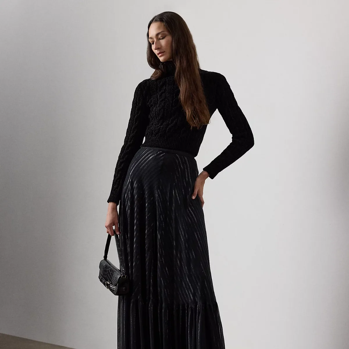 Carlita Striped Chiffon Maxiskirt by Ralph Lauren