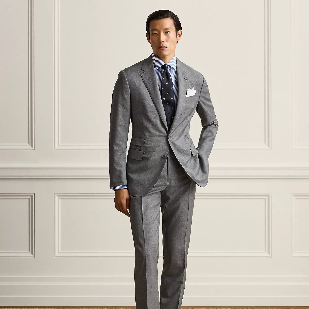 Kent Hand-Tailored Sharkskin Suit by Ralph Lauren
