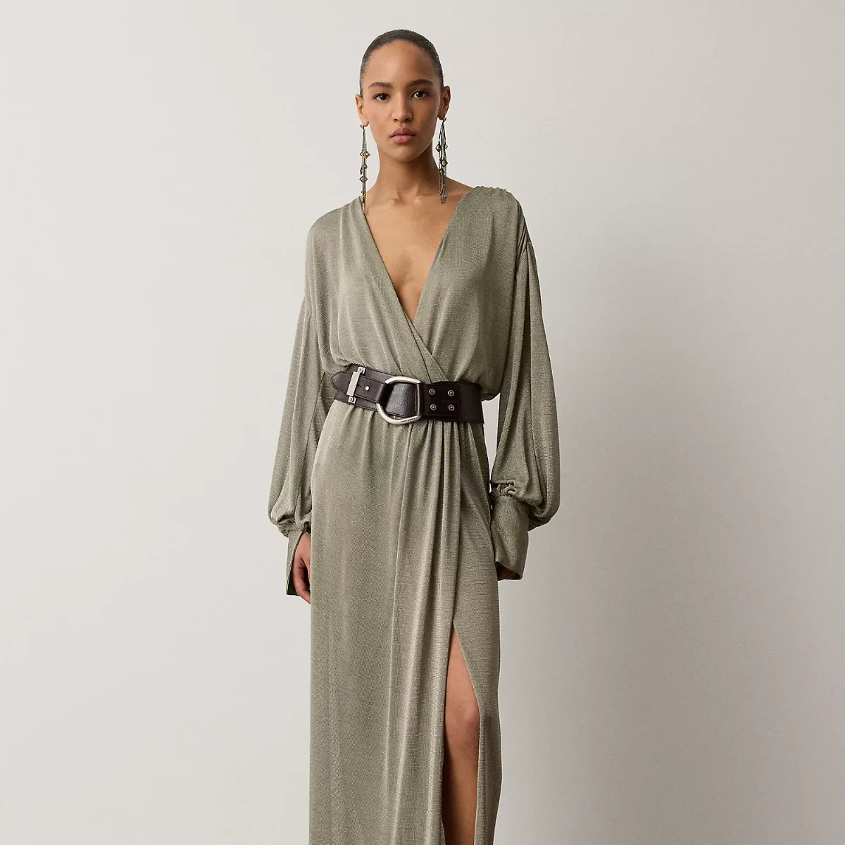 Stefanie Metallic Jersey Evening Dress by Ralph Lauren