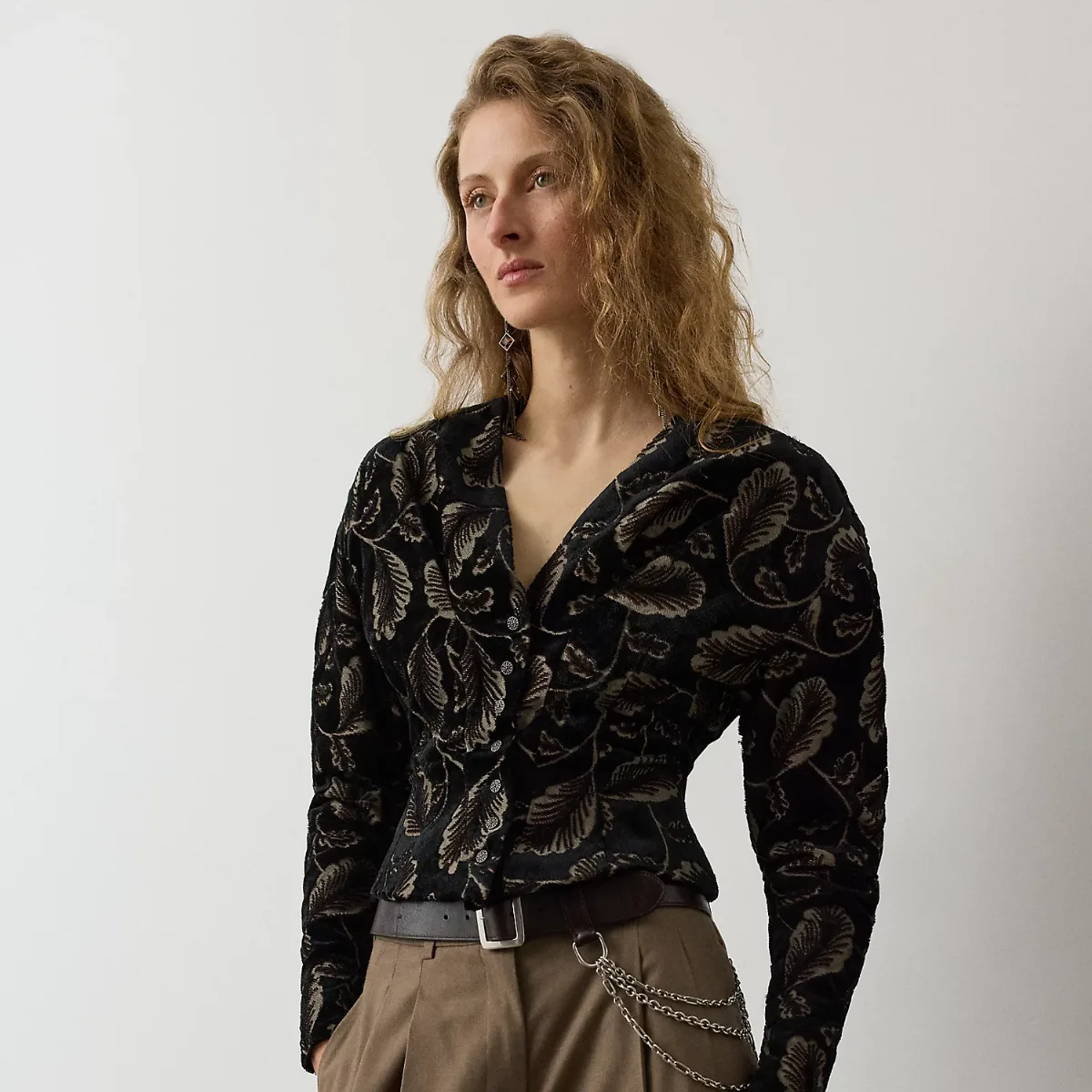 Pendy Feather Velvet Jacquard Jacket by Ralph Lauren