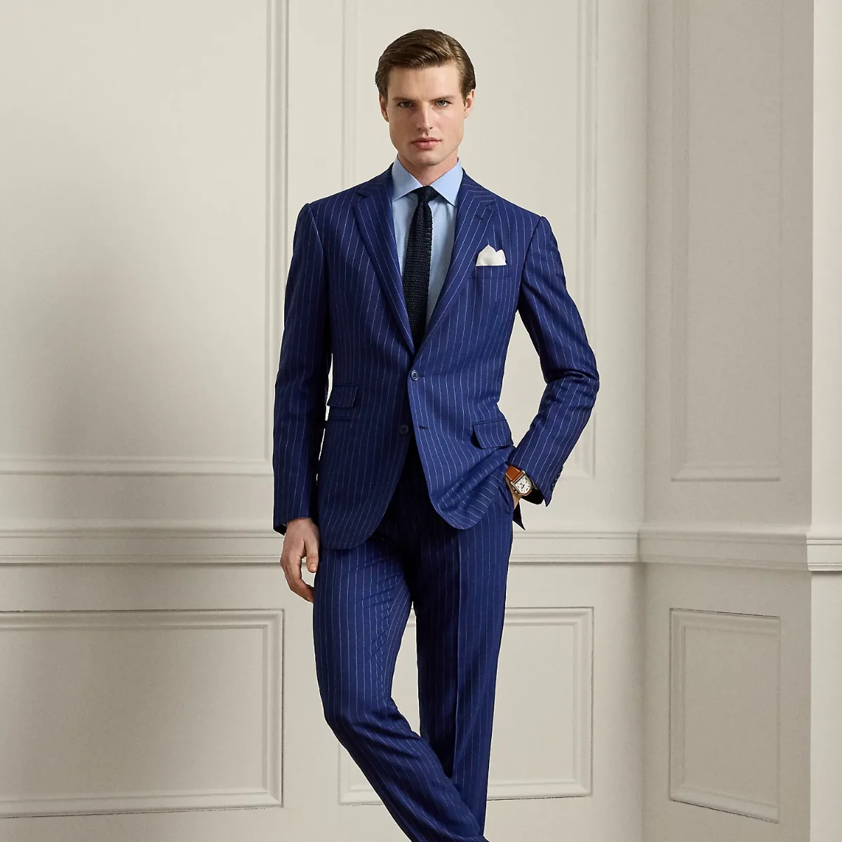 Kent Handmade Rope-Stripe Suit by Ralph Lauren