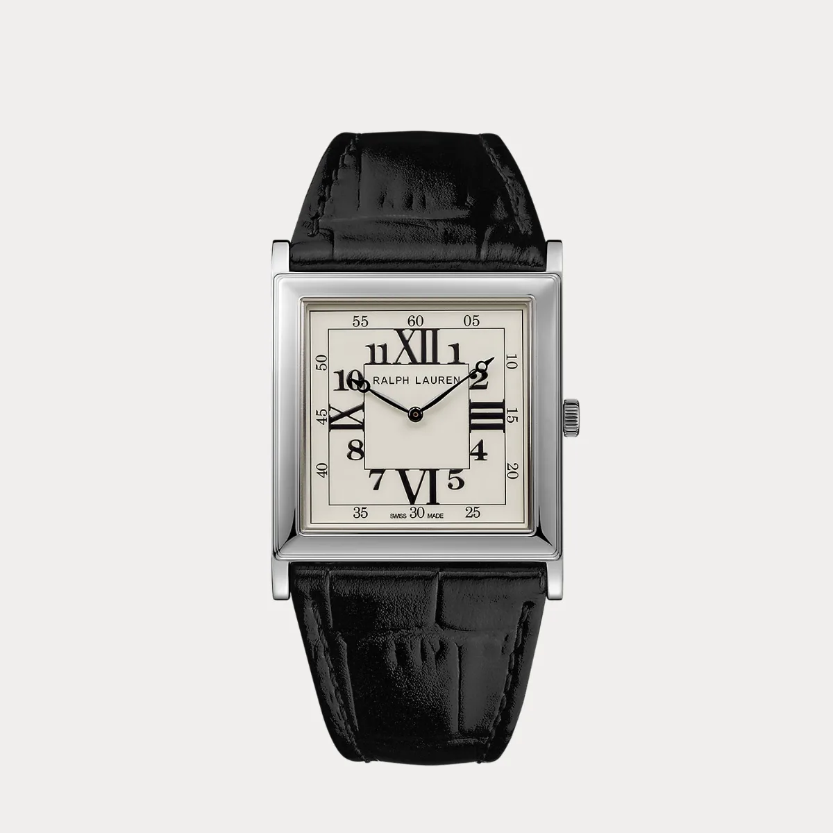 Silver 32 mm White Dial Watch by Ralph Lauren
