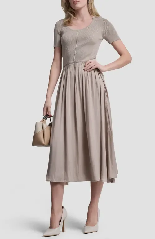 Mixed Media Short Sleeve Dress by DKNY