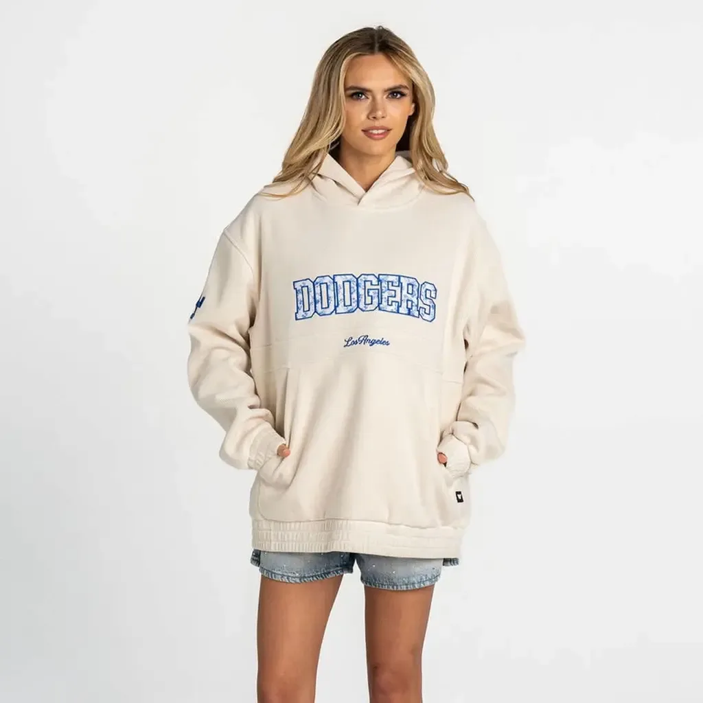 The Wild Collective Los Angeles Dodgers Oversized Cord Hoodie by THE WILD COLLECTIVE