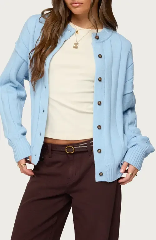 Joanie Wide Rib Cardigan by EDIKTED