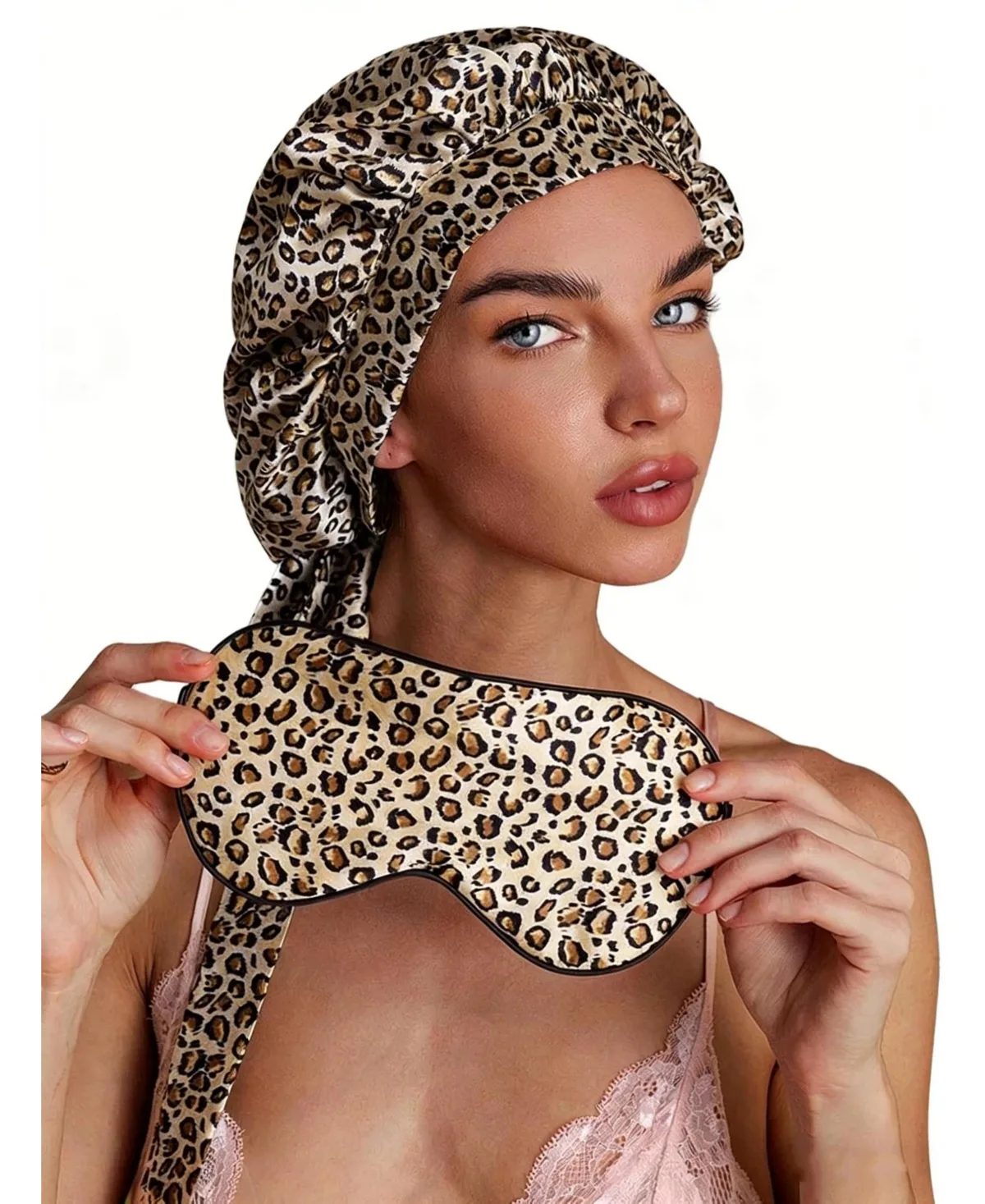 Pure Silk Bonnet+Eye Mask Set by Silksilky