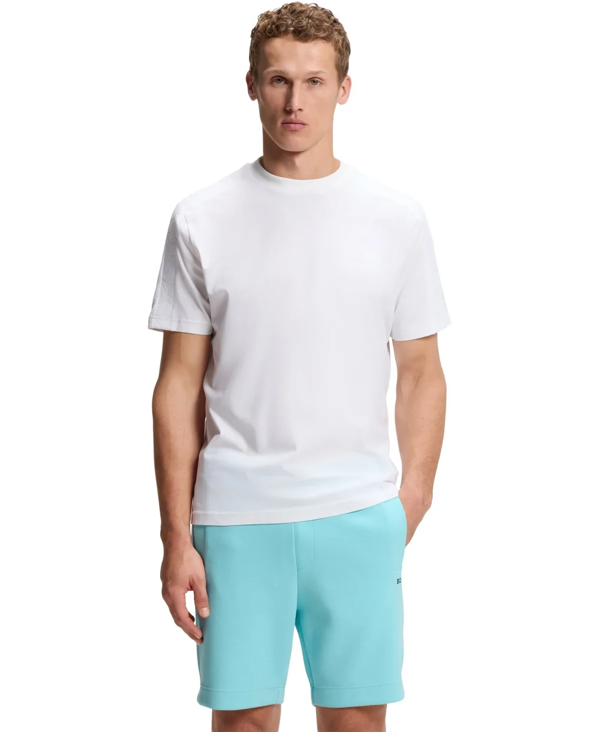 Stretch-Cotton Regular-Fit Jacquard Tape T-Shirt by Hugo Boss