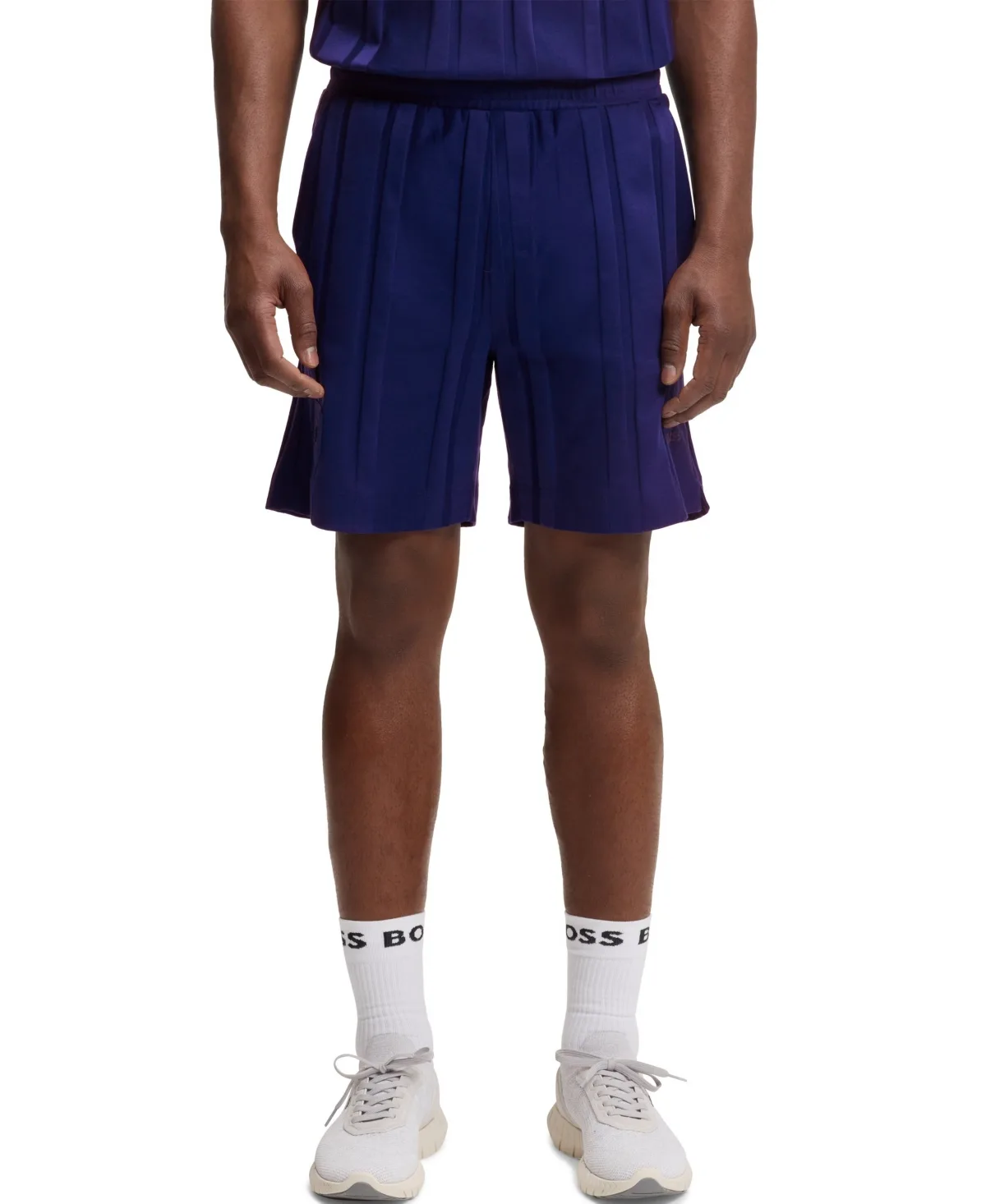 Cotton-Jersey Lustrous Stripe Shorts by Hugo Boss