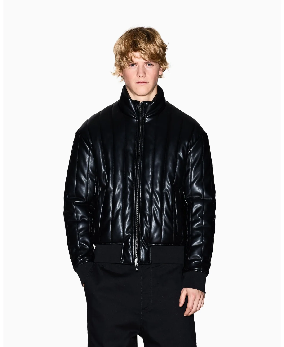 Quilted Faux-Leather Puffer Jacket by A|x Armani Exchange