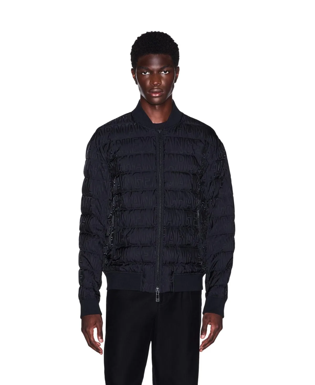 Jacquard All Over Logo Puffer Jacket by A|x Armani Exchange