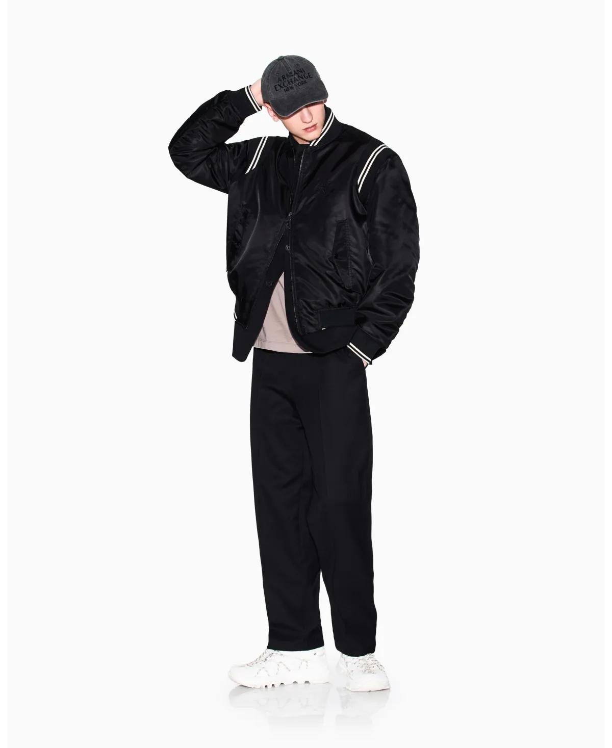 Varsity Bomber with Back Graphic Jacket by A|x Armani Exchange