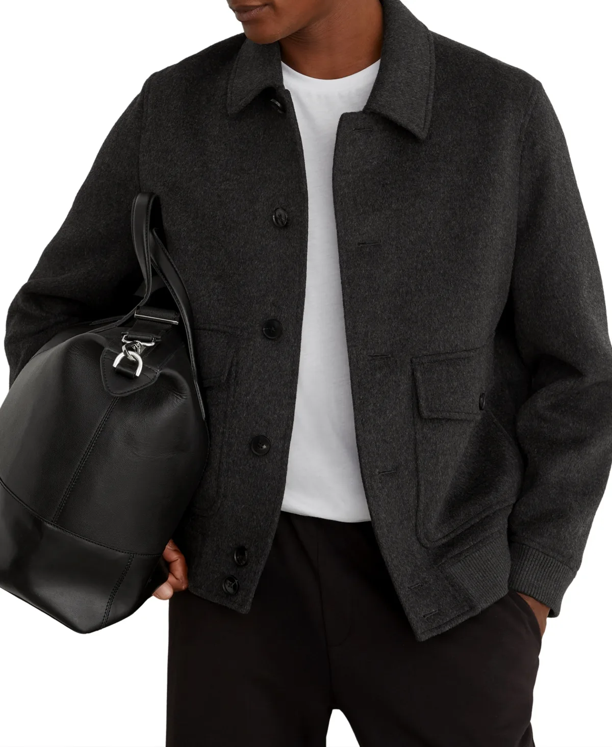 Deluca Wool-Blend Flap-Pocket Bomber Jacket by Reiss