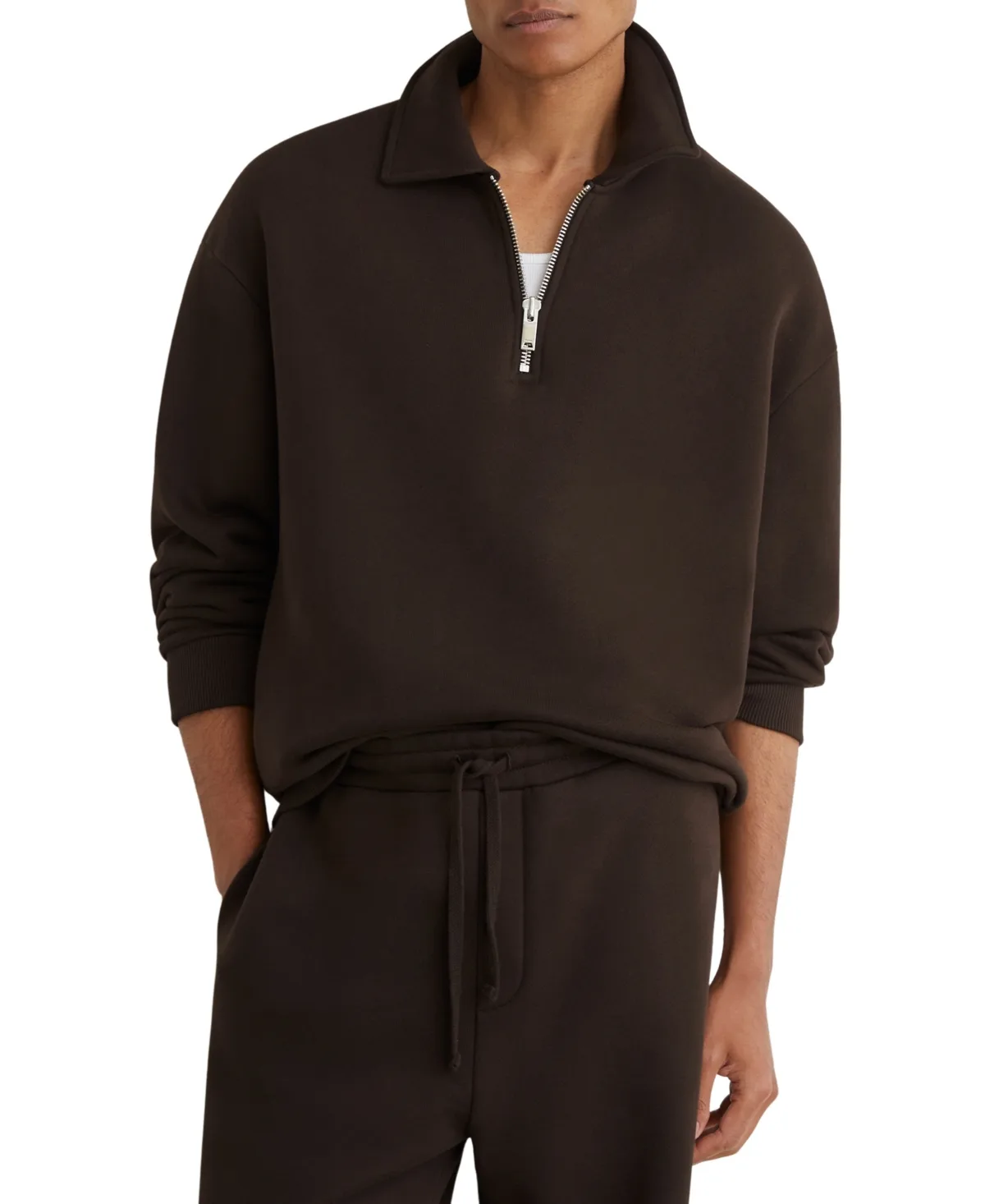 Kurwin Cotton Heavyweight Half-Zip Sweatshirt by Reiss