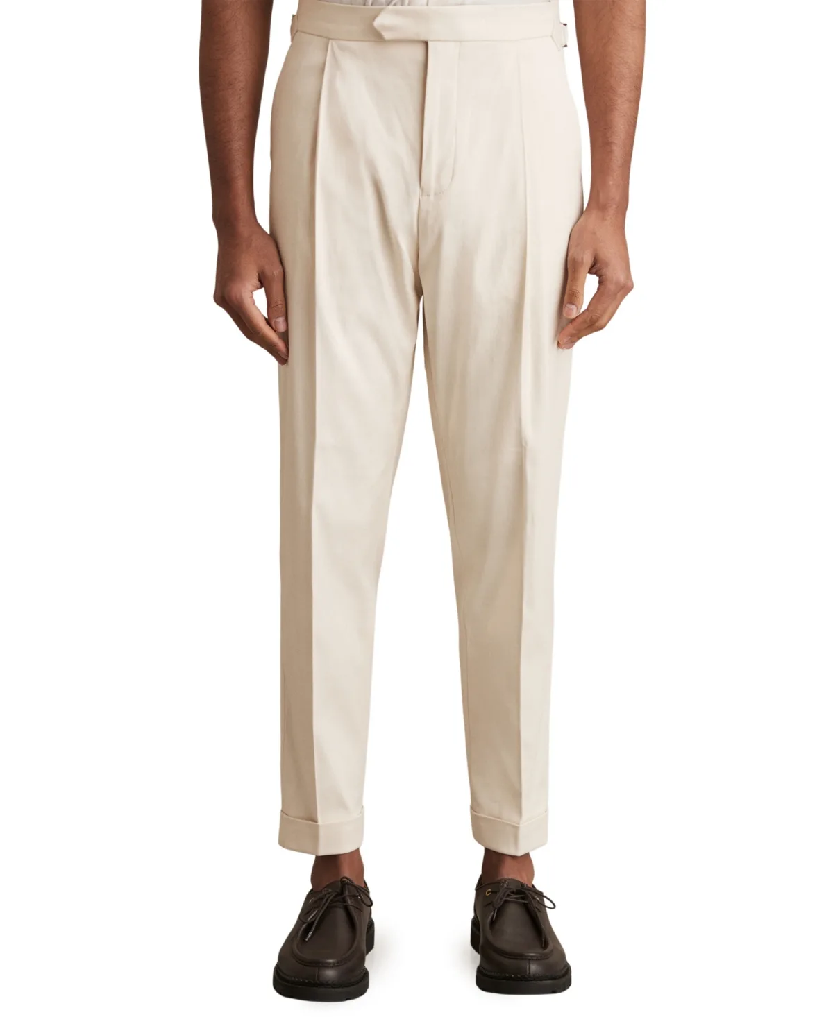 Stretch-Cotton Tapered Trousers - Stone by Reiss