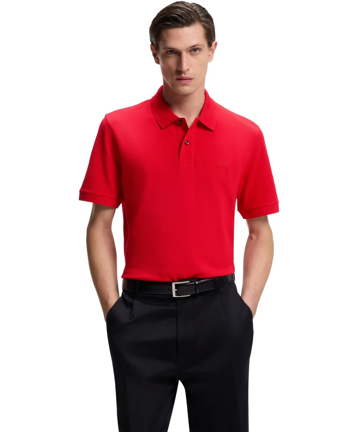 Boss by Hugo Boss Cotton Pique Embroidered Logo Pallas Polo Shirt by Hugo Boss