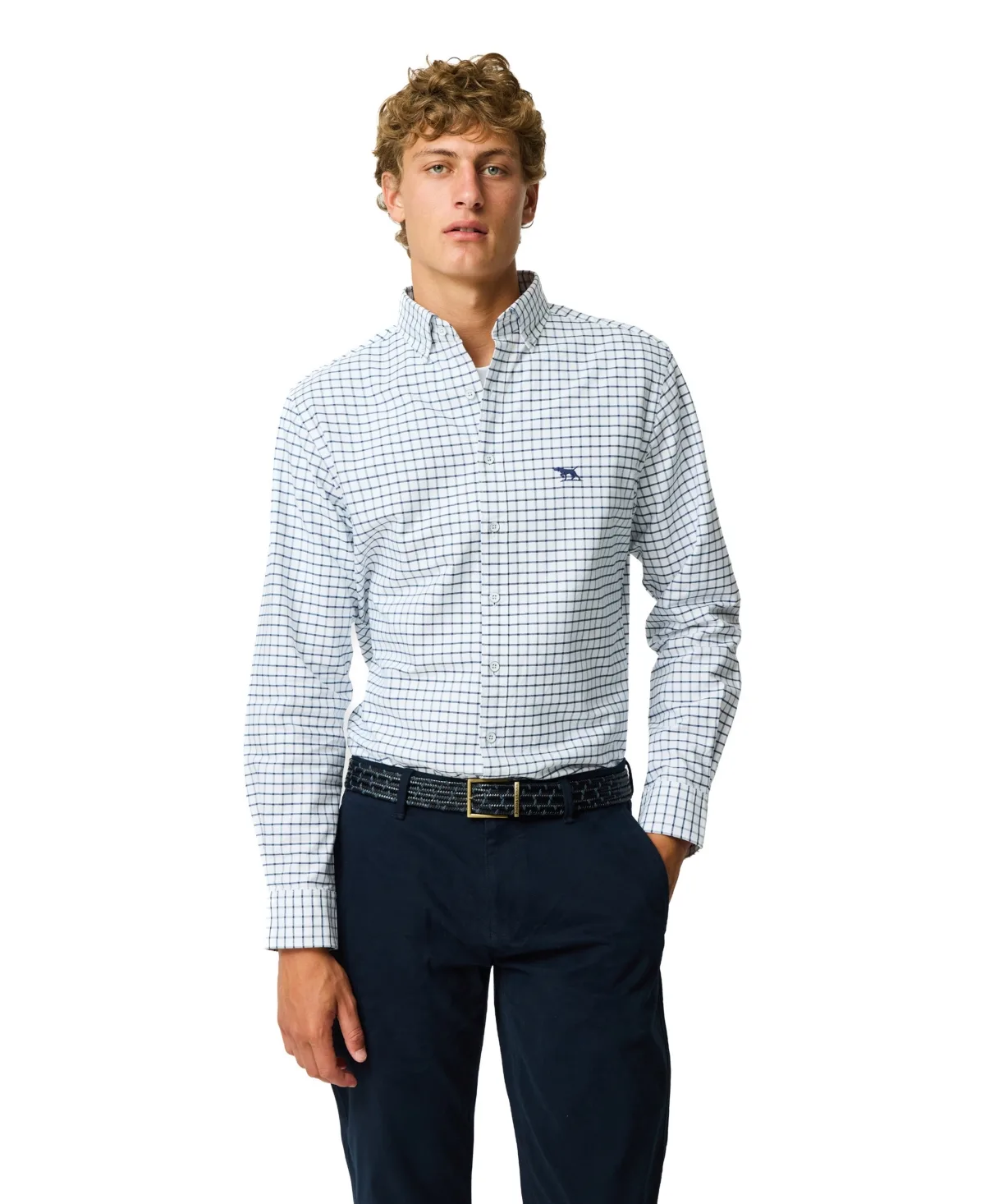 Gunn Check Oxford 3 Long Sleeve Slim Fit Shirt by Rodd & Gunn