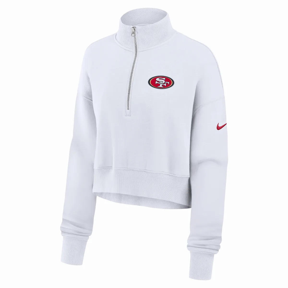 San Francisco 49ers Primetime Phoenix NFL Oversized Cropped 1/4-Zip Crew by Nike