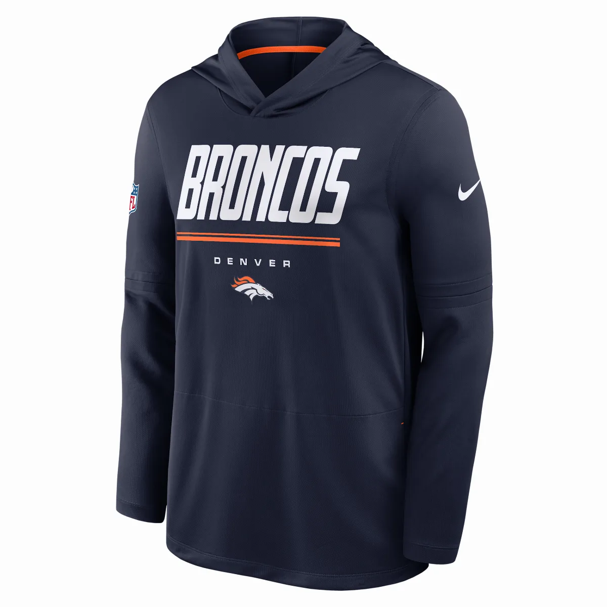Denver Broncos Sideline Dri-FIT NFL Long-Sleeve Hooded Top by Nike