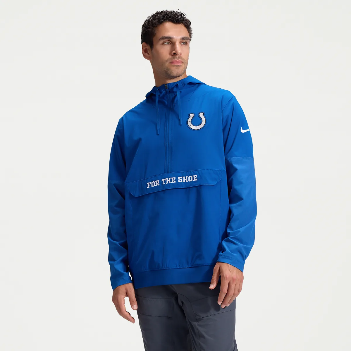 Indianapolis Colts Rivalries Collection Sideline Anorak NFL 1/2-Zip Hooded Jacket by Nike