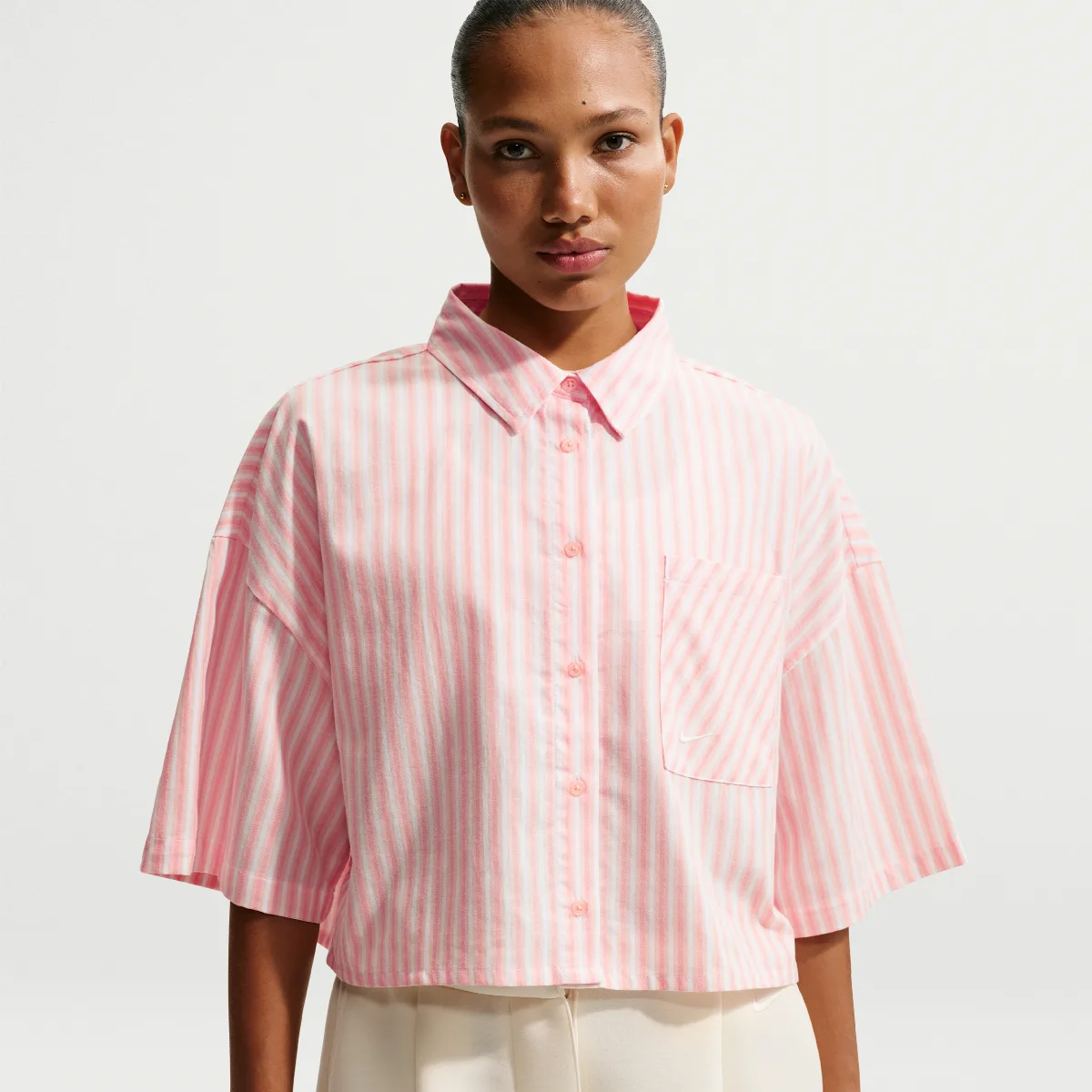 Sportswear Chill Poplin Oversized Striped Top