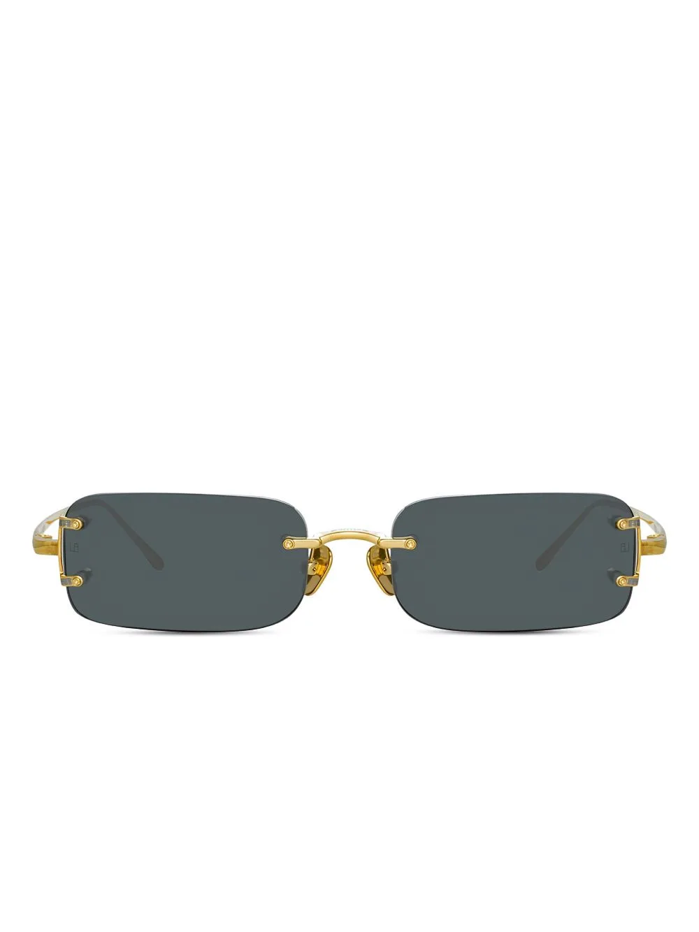 Taylor Rimless Rectangle-Frame Sunglasses by Linda Farrow