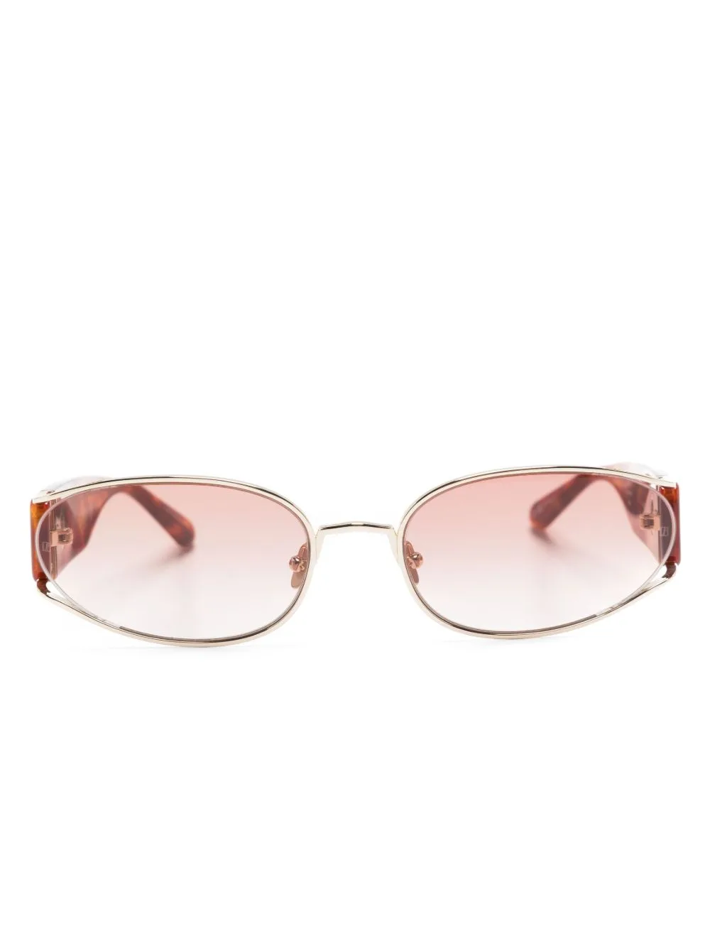 Shelby Oval-Frame Sunglasses by Linda Farrow