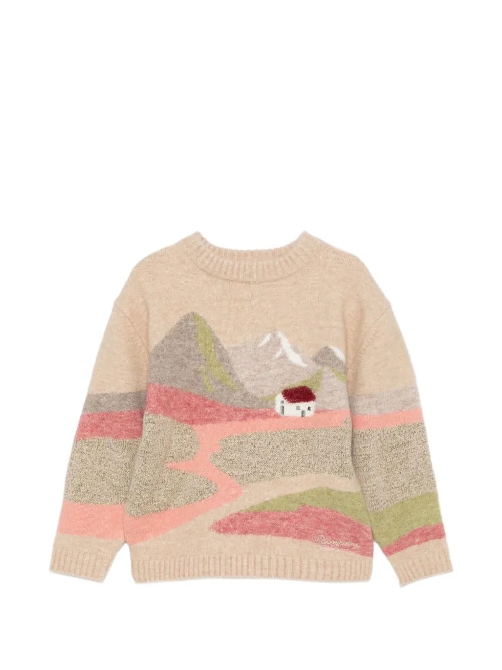 Maram Landscape-Intarsia Crew-Neck Sweater by Bonpoint