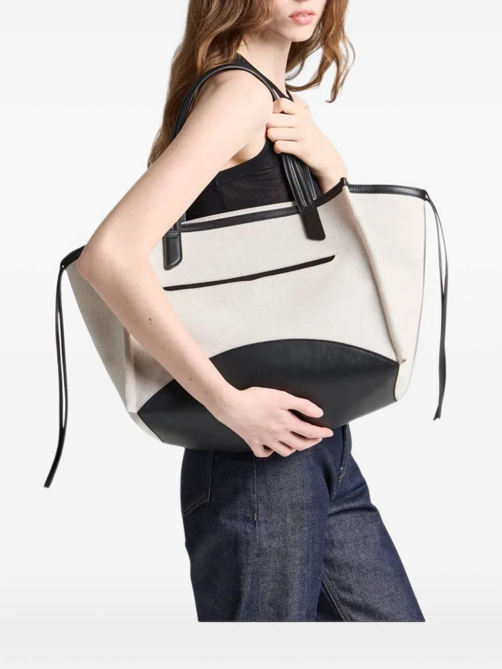 Loafer Leather-Trim Shoulder Bag by JW Anderson