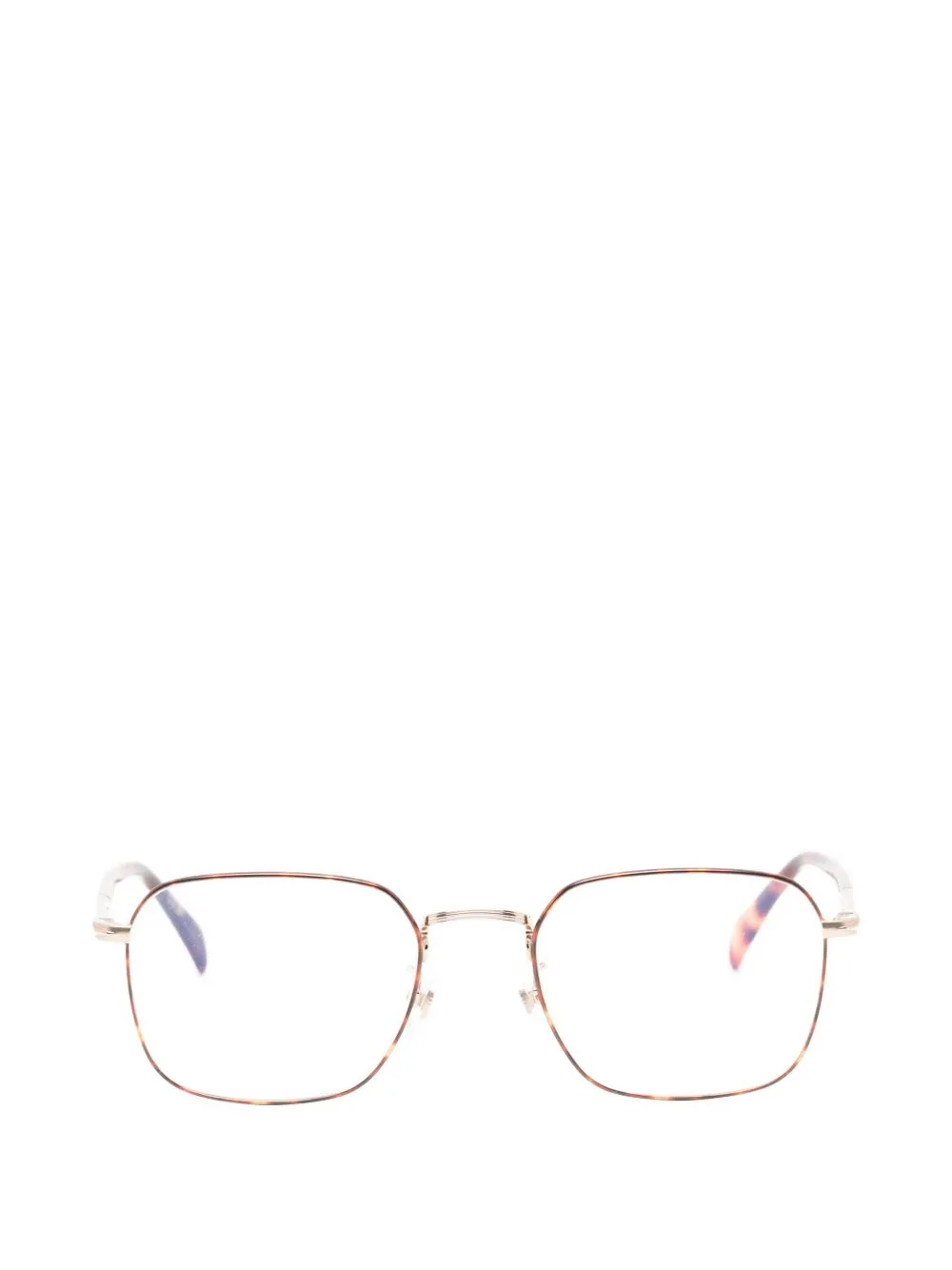 Tortoiseshell-Effect Geometric-Frame Glasses