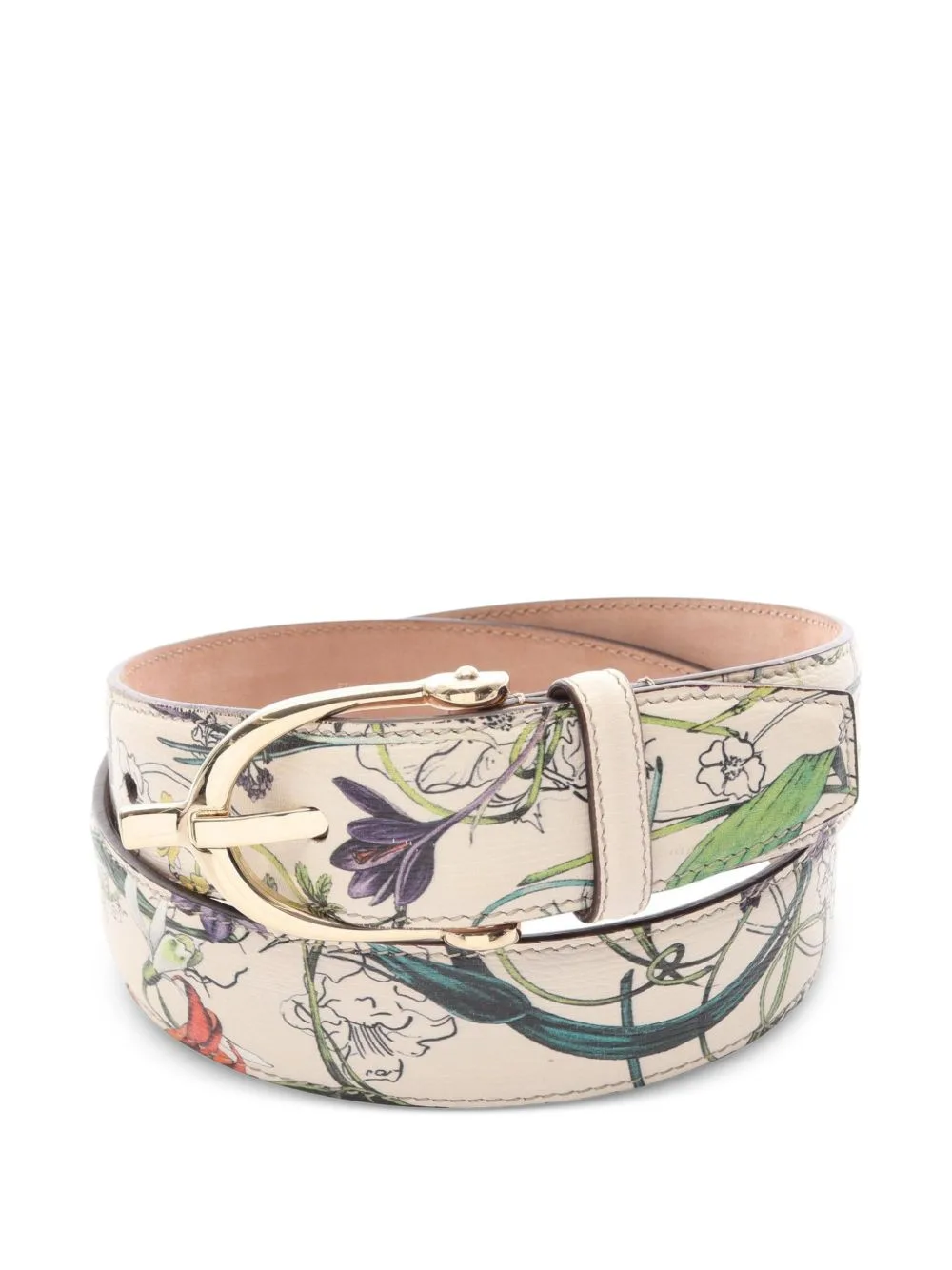 2010s Flora Leather Belt by Gucci Pre-Owned