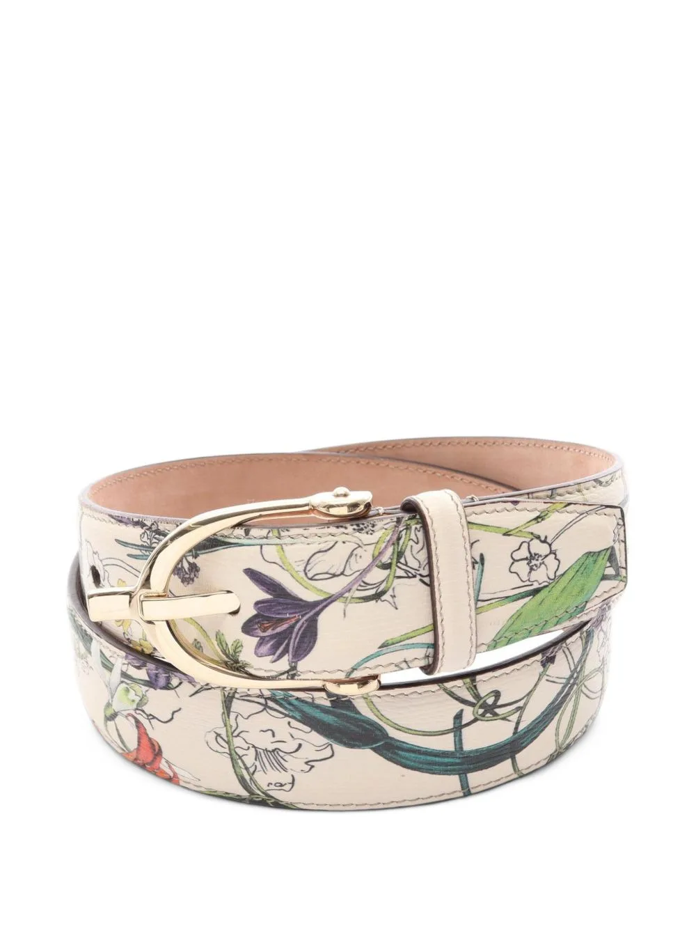 2010s Flora Leather Belt by Gucci Pre-Owned