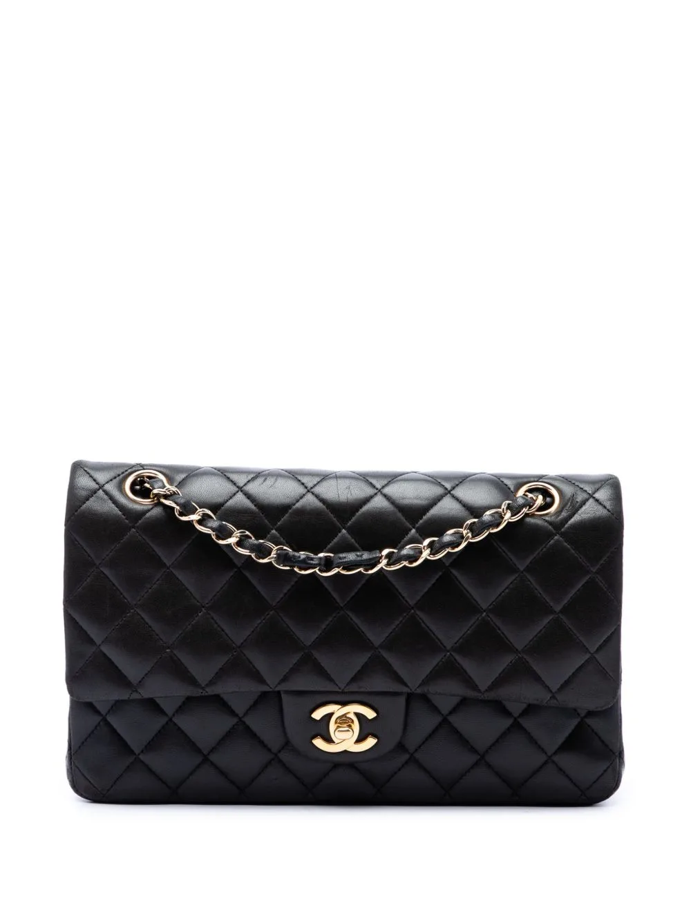 2009-2010 Medium Classic Lambskin Double Flap Shoulder Bag by CHANEL Pre-Owned