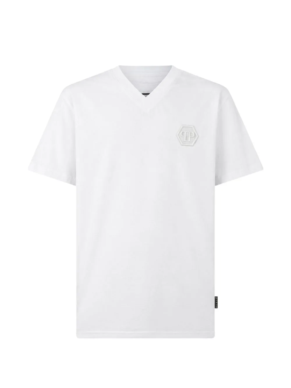 V-Neck T-Shirt Embroidery Hexagon