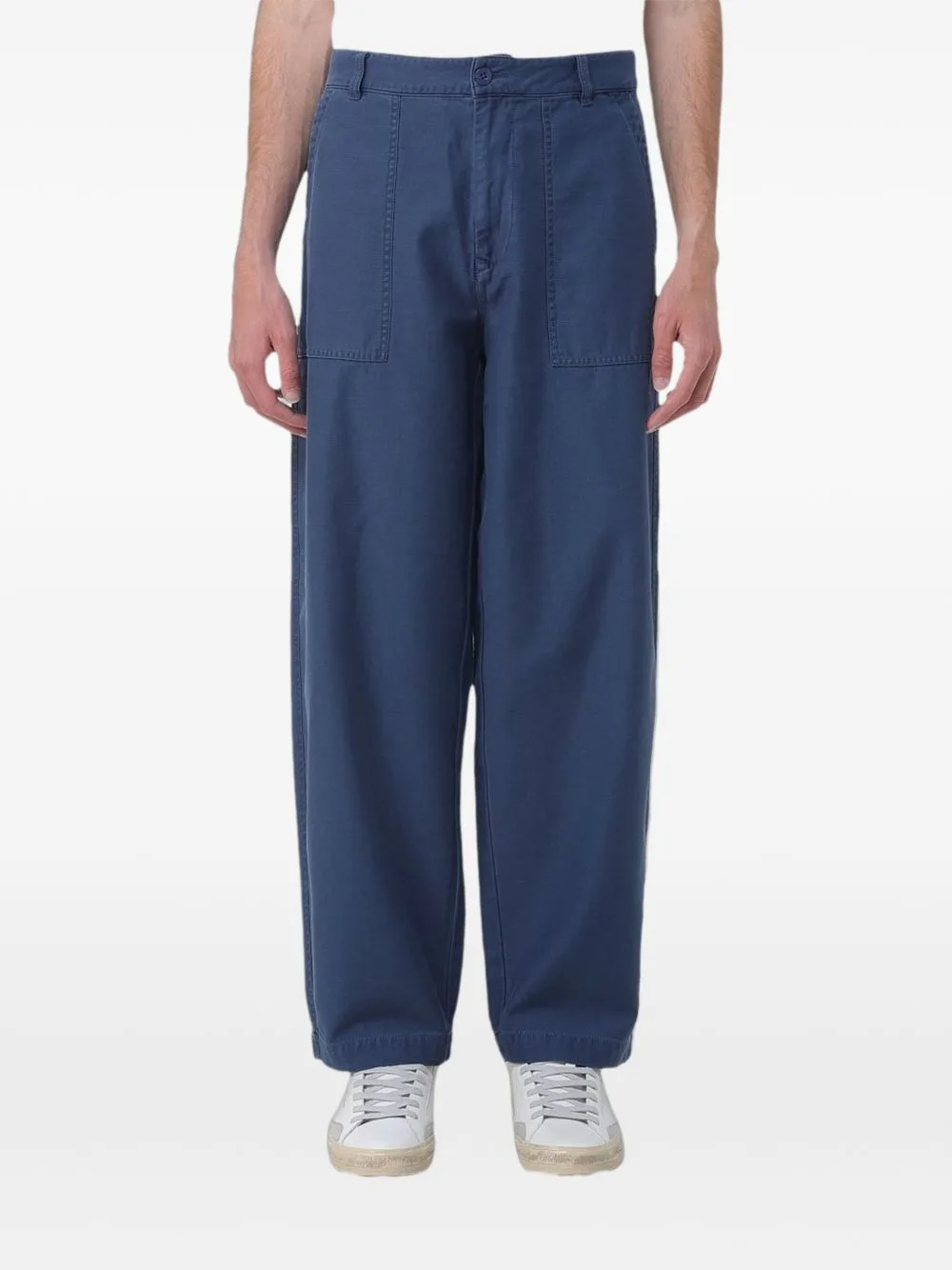 Wide-Leg Cotton Trousers