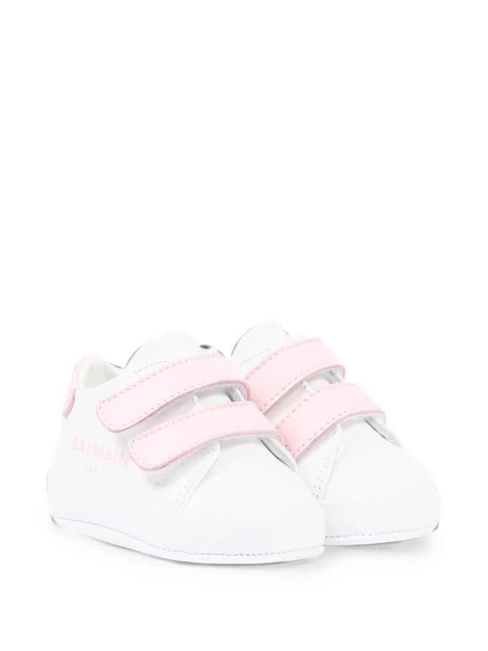 Touch-Strap Leather Sneakers by Balmain Kids