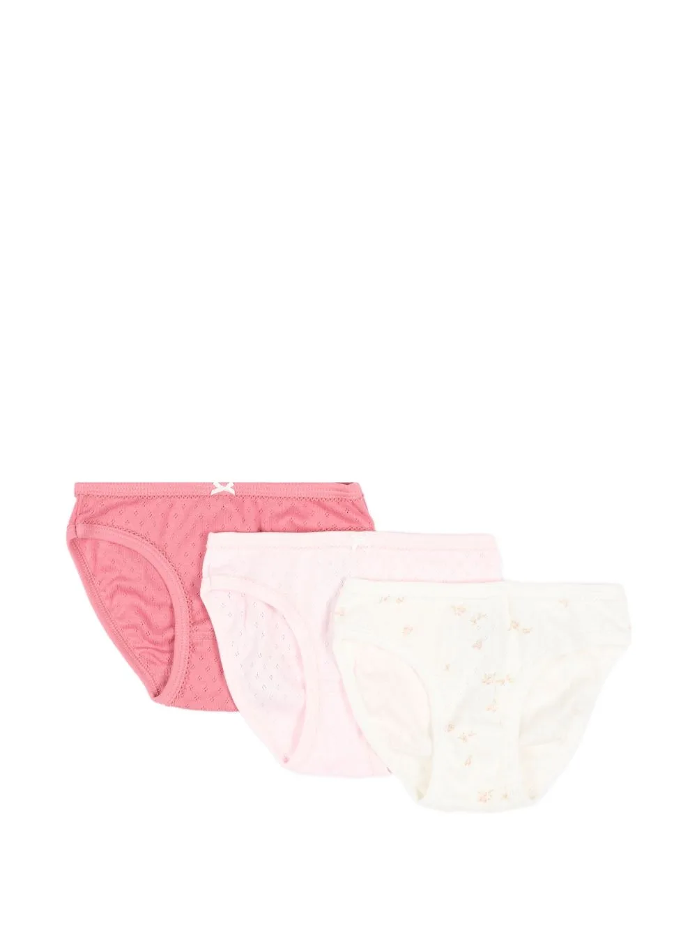 Floral-Print Bow-Detail Briefs (set of Three) by Petit Bateau