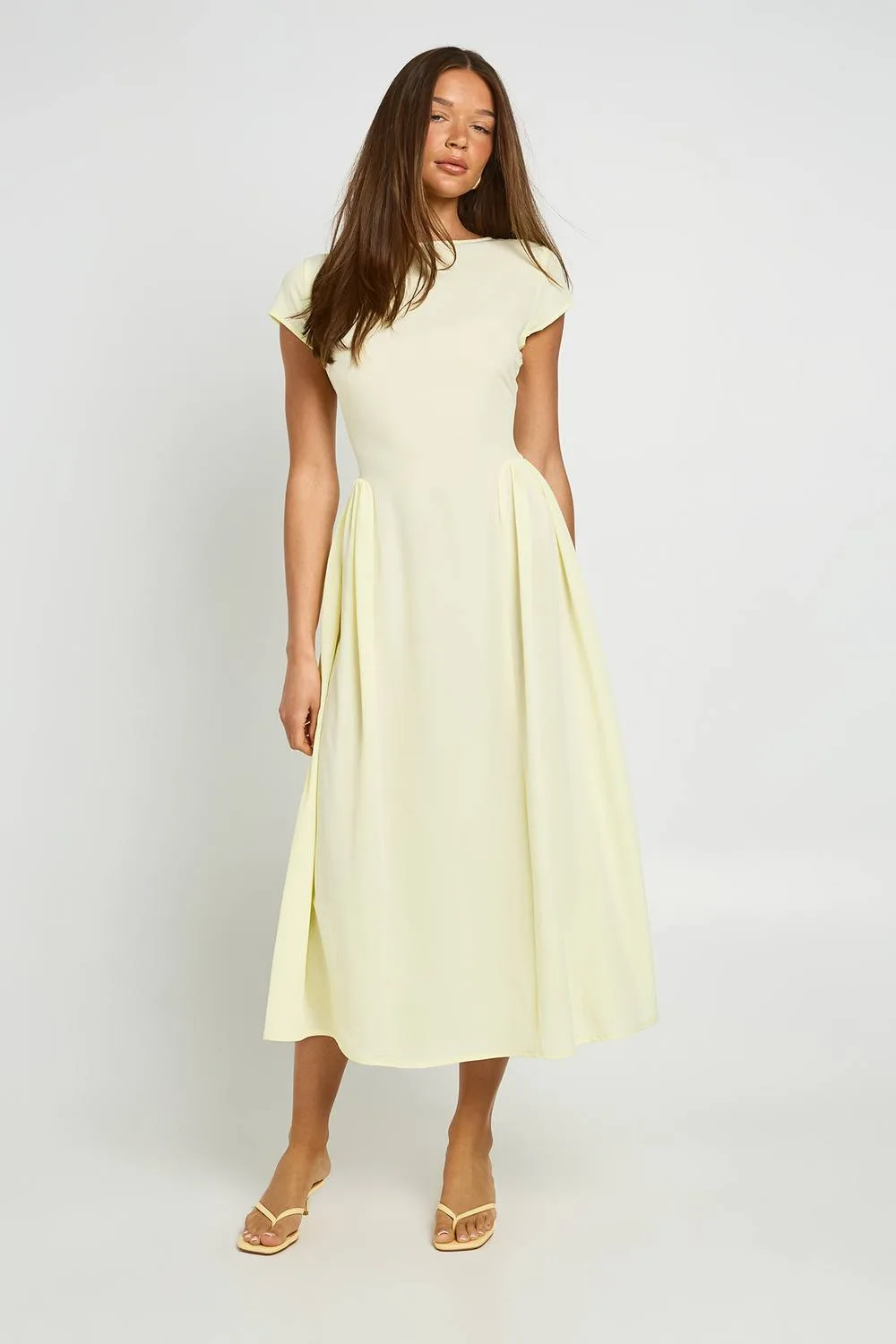 Textured Volume Skirt Midaxi Dress