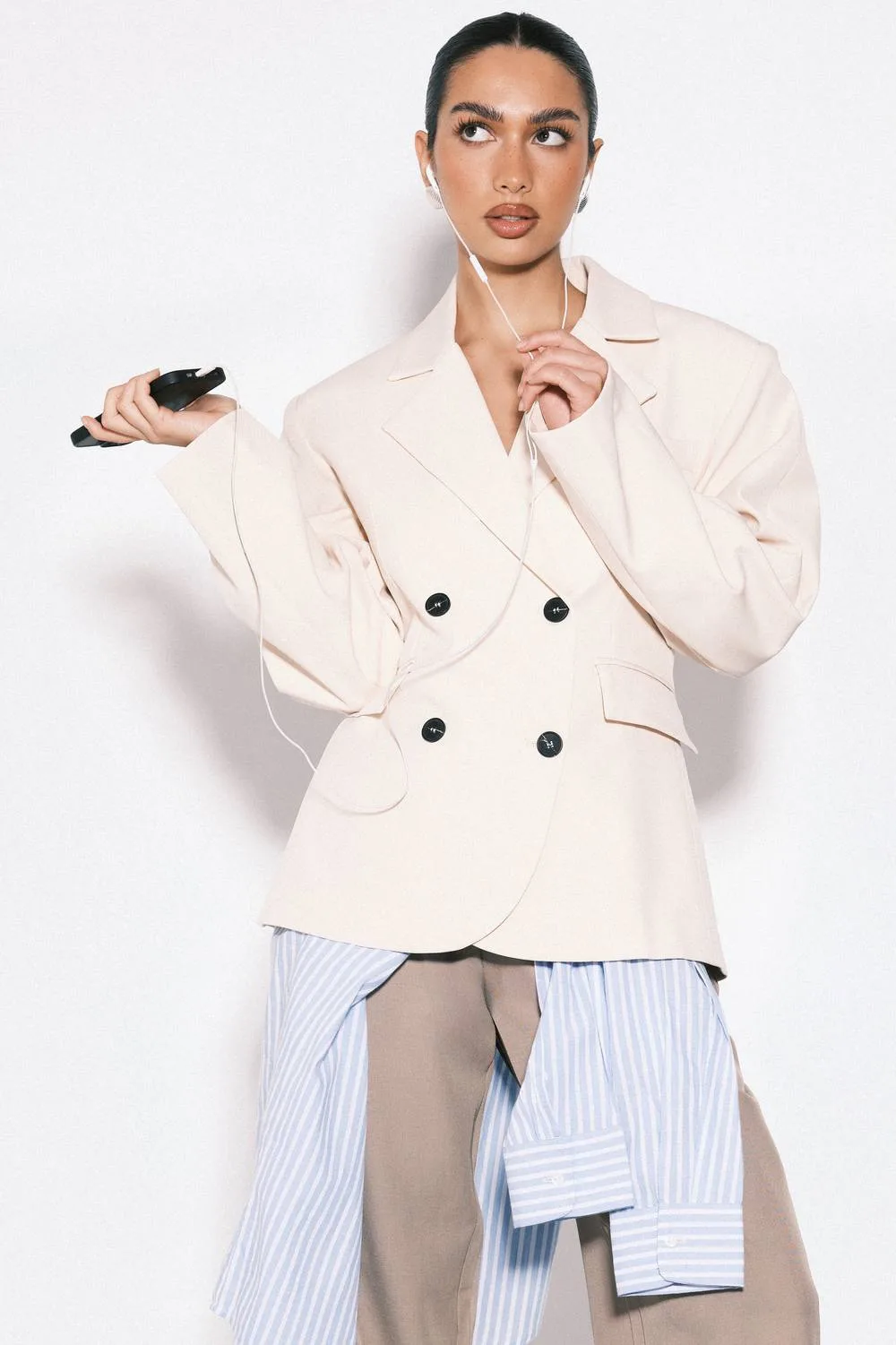 Double Breasted Boxy Blazer by boohoo