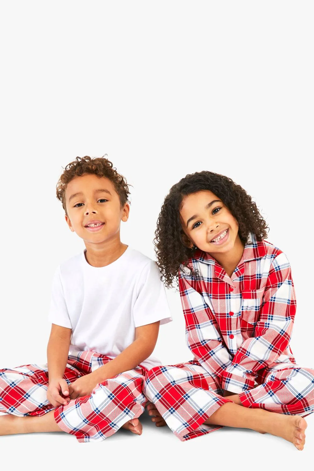 Mini Me Matching Check Family Pjs by boohoo