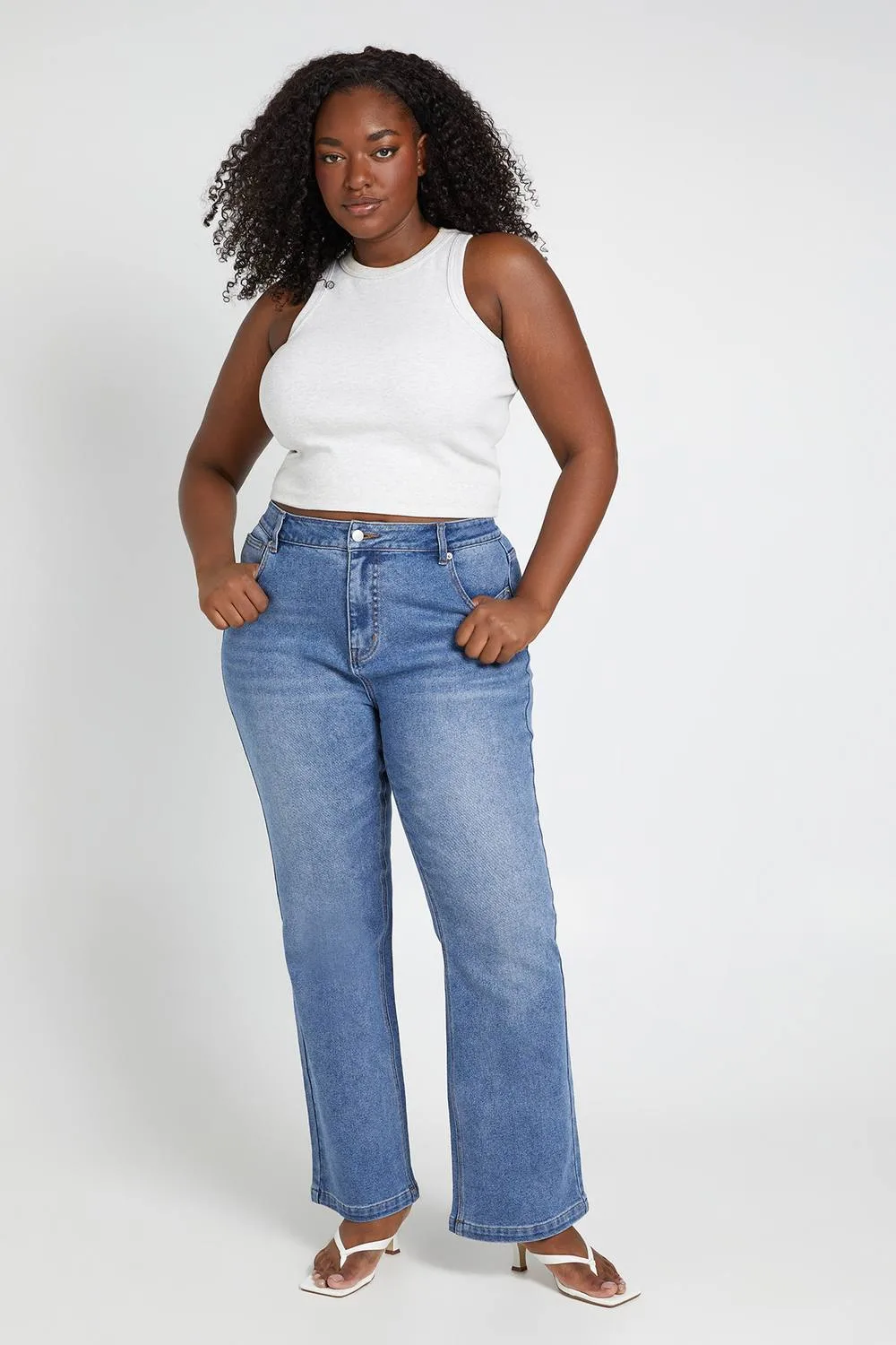 The Plus Mid Waist Baby Bootcut