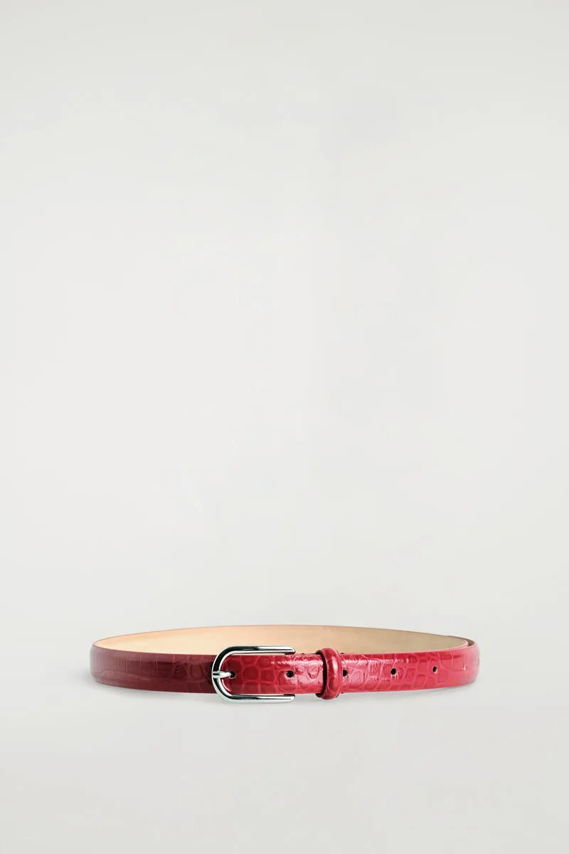 Croc-Effect Leather Belt by COS