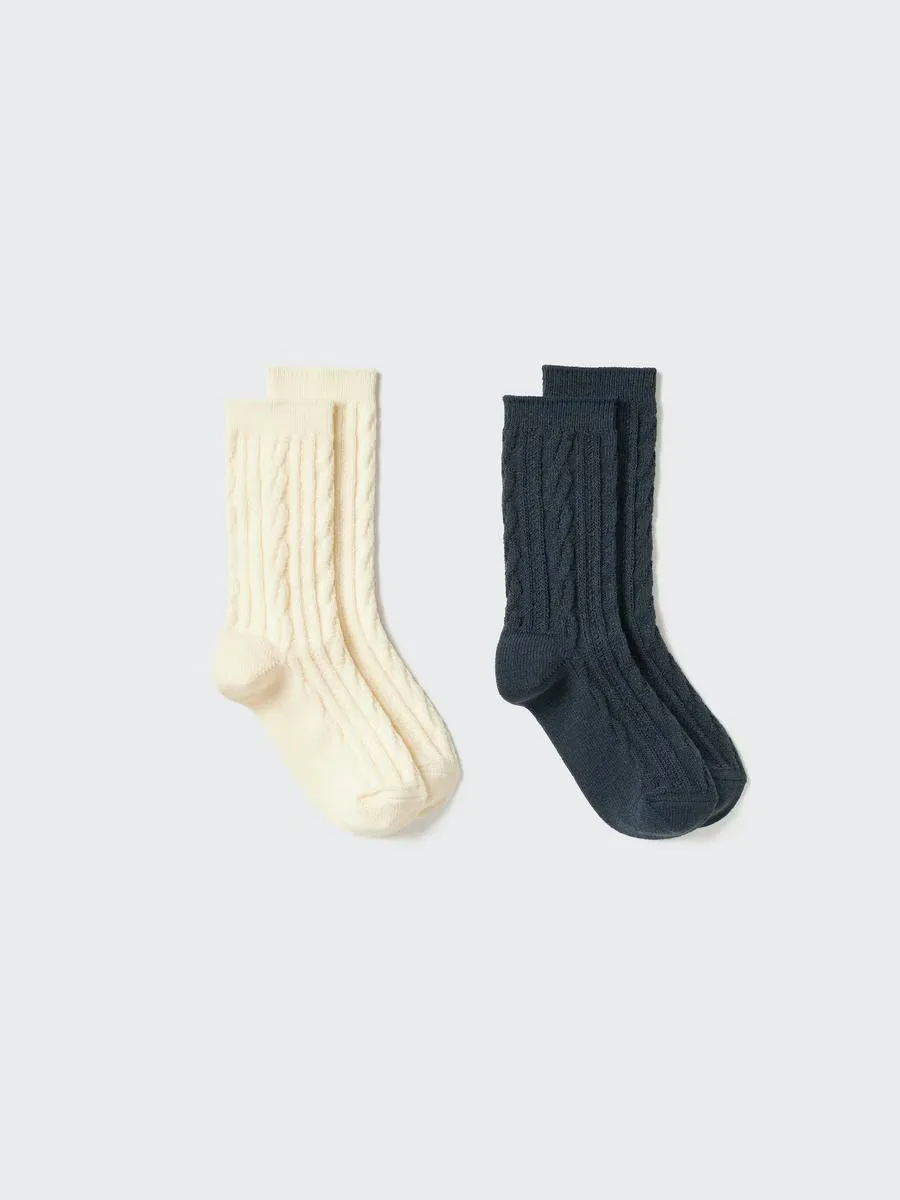 Heattech Socks 2 Pairs Cable with Deodorizing by UNIQLO