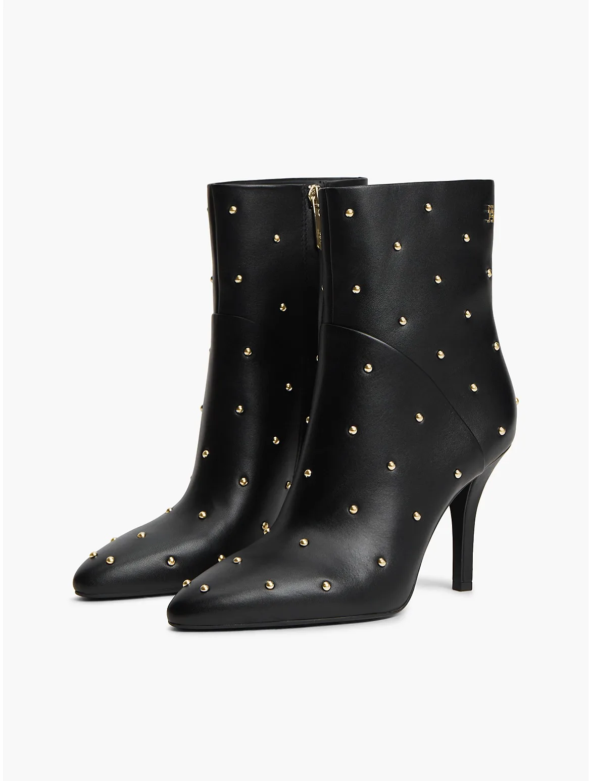 Studded Heeled Leather Ankle Boot by Tommy Hilfiger