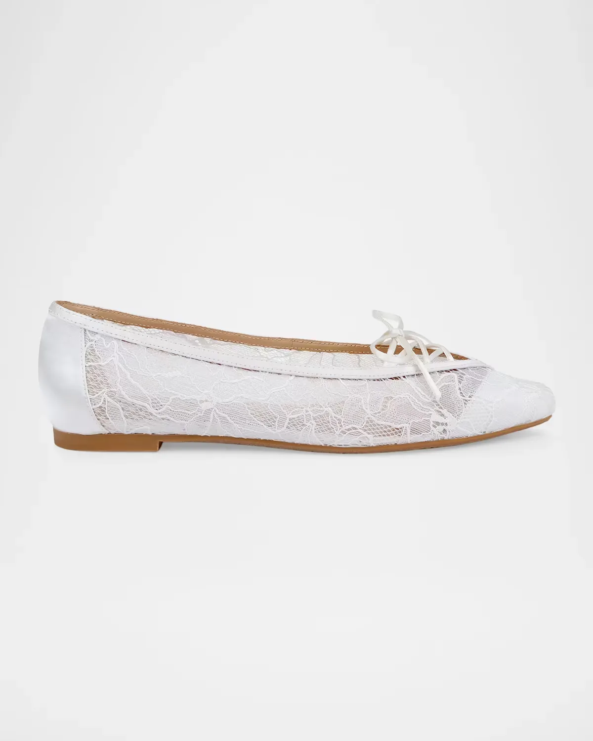 Raelyn Bow-Detail Lace Ballet Flats by Badgley Mischka