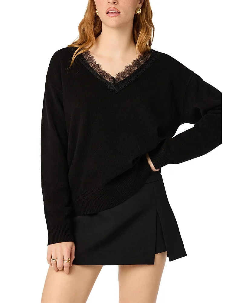 Jadyn Wool Lace Trim Sweater by ASTR