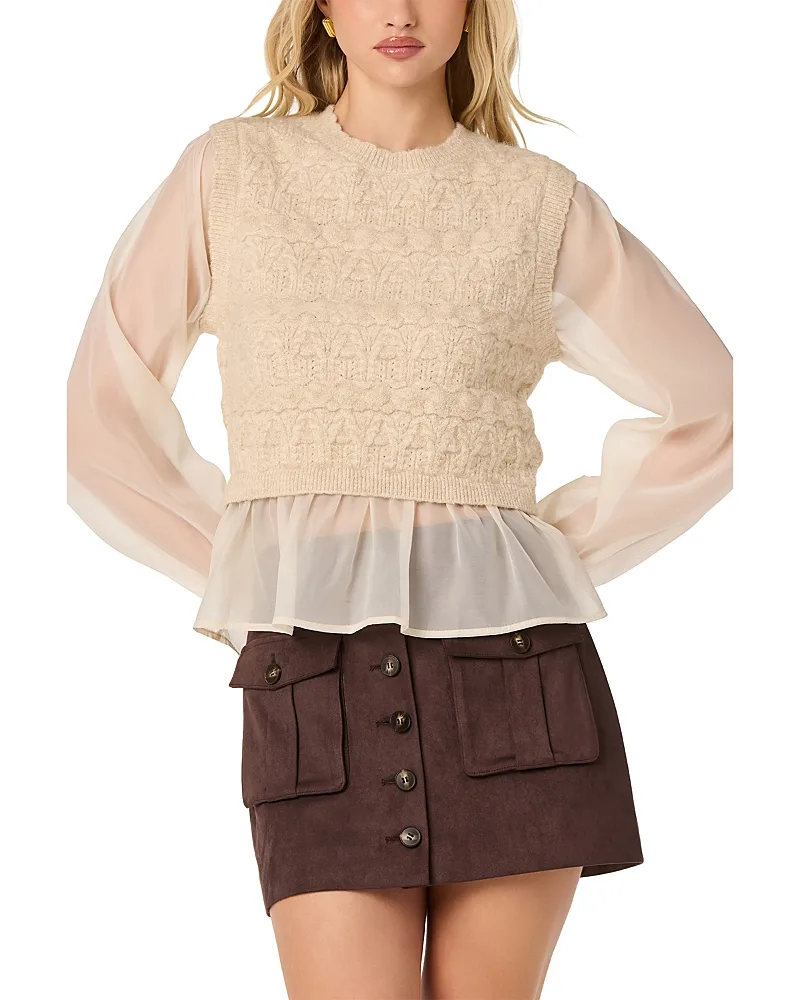 Ruby Peplum Hem Sweater by ASTR