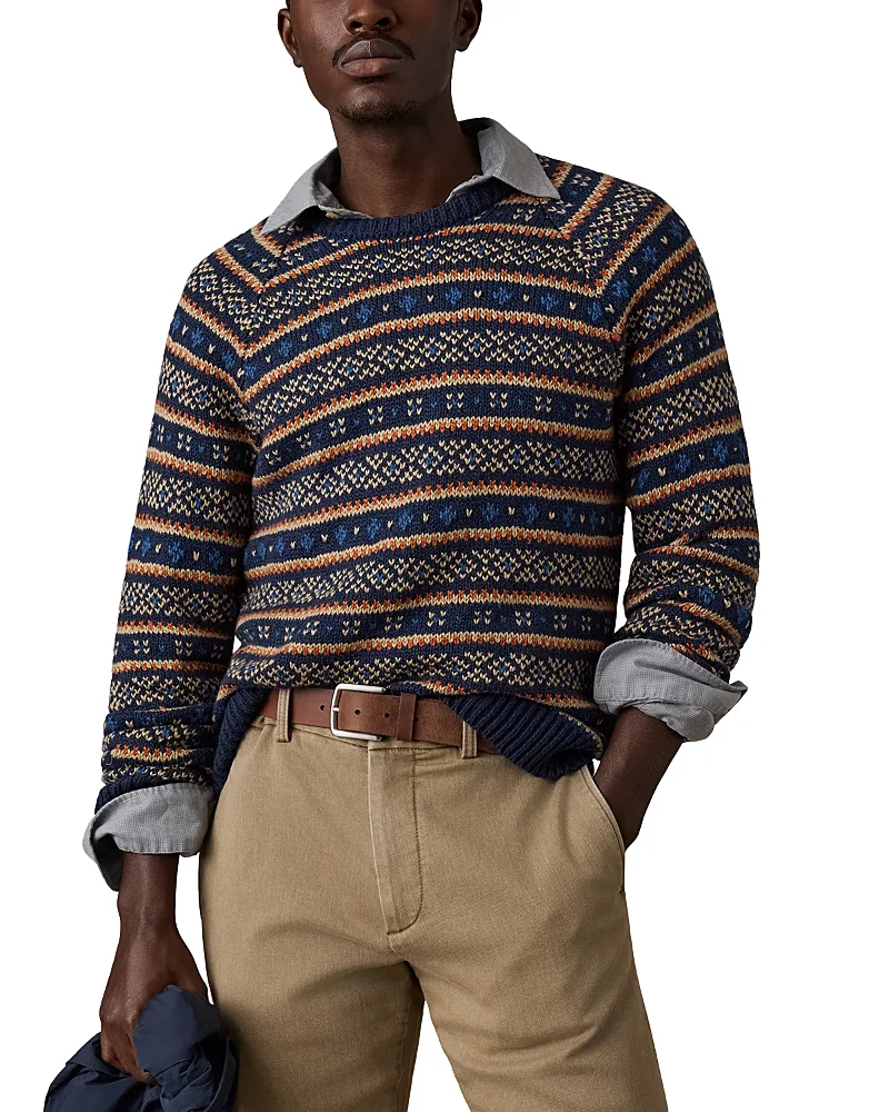 Nordic Fair Isle Relaxed Fit Cotton Sweater by Faherty