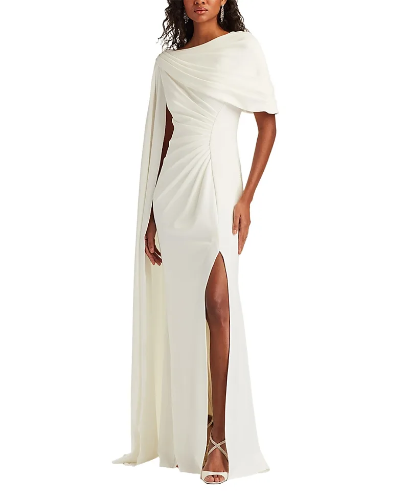Acadia Shawl Draped Gown by Tadashi