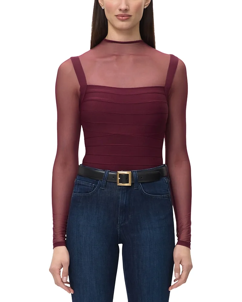 The Sabrina Illusion Mesh Top by Herve Leger