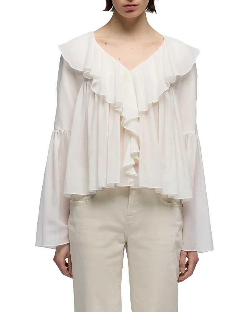 Flowy Long Sleeve Blouse - Silk Cotton by 7 for All Mankind